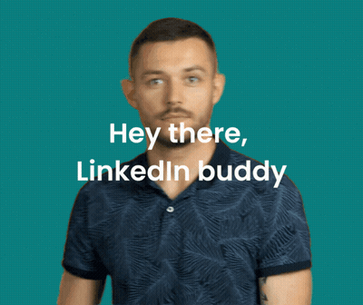 Man In Blue Shirt Waving Hey There GIF