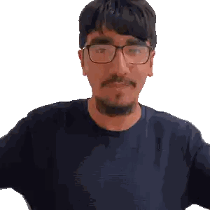 Man In Blue Shirt Wearing Glasses Sticker