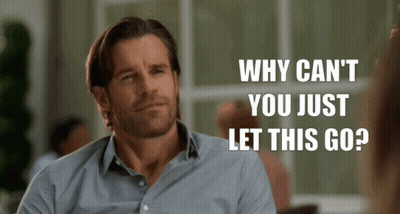 Man In Blue Shirt Why Can't You Let This Go GIF