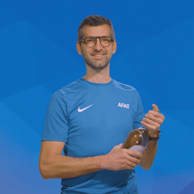 Man In Blue Shirt With Afas GIF