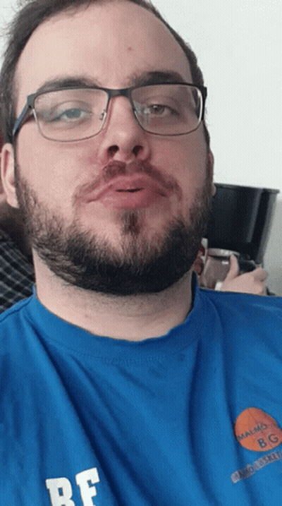Man In Blue Shirt With BF GIF