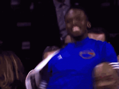 Man In Blue Shirt With Florida Gators Logo GIF