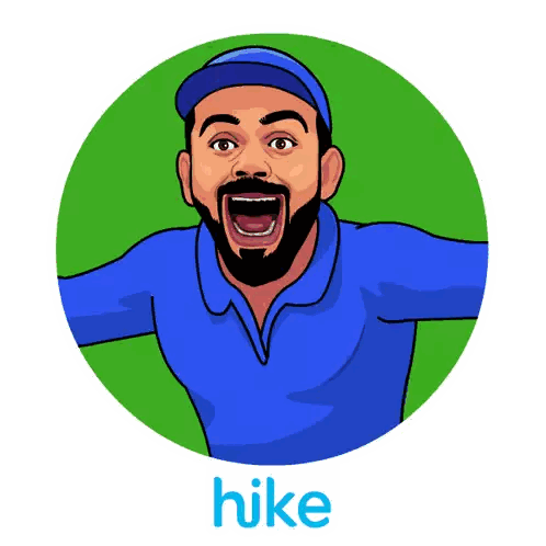 Man In Blue Shirt With Hike Sticker