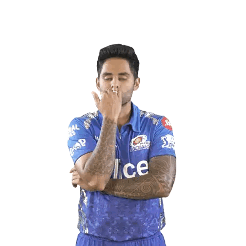 Man In Blue Shirt With Ice Sticker