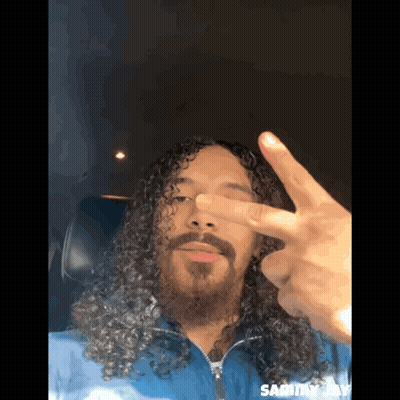 Man In Blue Shirt With J GIF