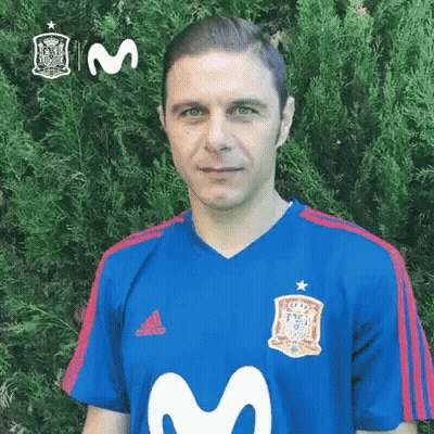 Man In Blue Shirt With Letter M GIF
