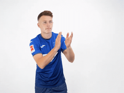 Man In Blue Shirt With Letter P On Sleeve GIF