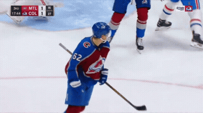 Man In Blue Shirt With Monster Logo GIF