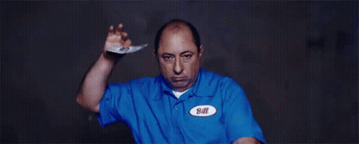 Man In Blue Shirt With Name Bill GIF