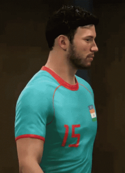 Man In Blue Shirt With Number 15 GIF