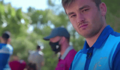 Man In Blue Shirt With Puma Logo GIF