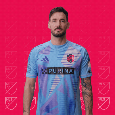 Man In Blue Shirt With Purina GIF