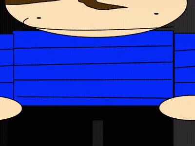 Man In Blue Shirt With Stick Legs GIF