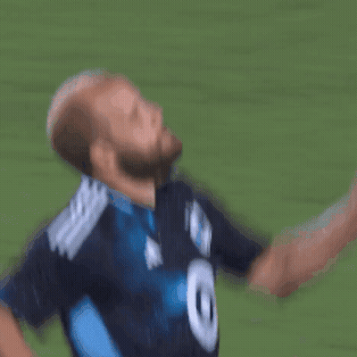 Man In Blue Shirt With White Target GIF