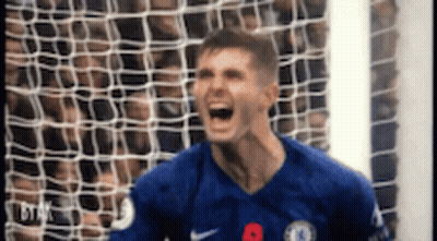 Man In Blue Soccer Jersey Screaming GIF