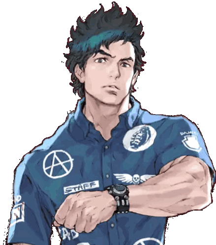 Man In Blue Staff Shirt Sticker
