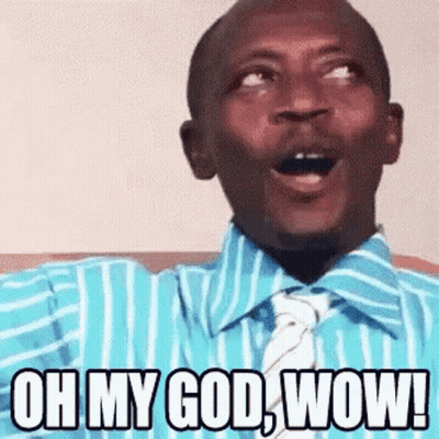 Man In Blue Striped Shirt And Tie Saying Oh My God Wow GIF