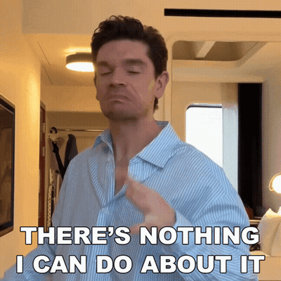Man In Blue Striped Shirt Saying There's Nothing I Can Do About It GIF