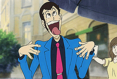 Man In Blue Suit And Pink Tie Sticking Out Tongue GIF