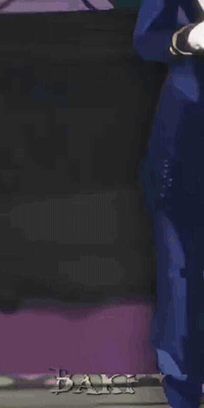Man In Blue Suit And Purple Shoes Hand On Chin GIF