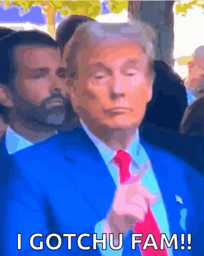 Man In Blue Suit And Red Tie Says I Gotchu Fam GIF