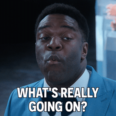 Man In Blue Suit Asking What's Going On GIF