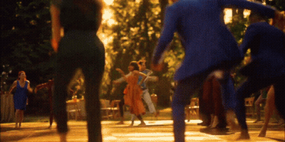 Man In Blue Suit Dancing GIF
