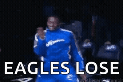 Man In Blue Suit Dancing With Eagles Lose GIF