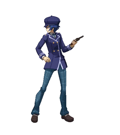 Man In Blue Suit Holding Bat Sticker