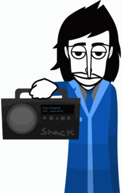 Man In Blue Suit Holding Boombox Saying Shack GIF