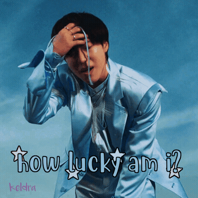 Man In Blue Suit Holding Hand To Forehead Saying How Lucky Am I GIF