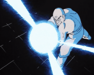 Man In Blue Suit Holding Lightning Bolt GIF