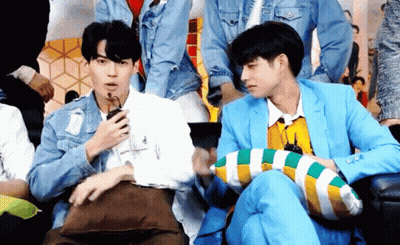 Man In Blue Suit Next To Man In White Shirt GIF