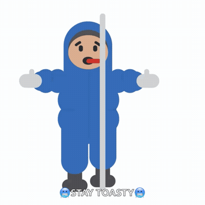 Man In Blue Suit Saying Stay Toasty GIF