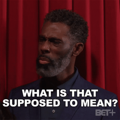 Man In Blue Suit Saying What Is That Supposed To Mean GIF