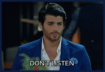 Man In Blue Suit Says Don't Listen GIF