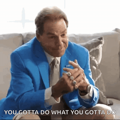 Man In Blue Suit Says You Gotta Do What You Gotta Do GIF