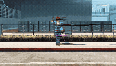 Man In Blue Suit Standing On Sidewalk GIF