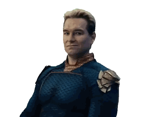 Man In Blue Suit With Gold Collar Sticker