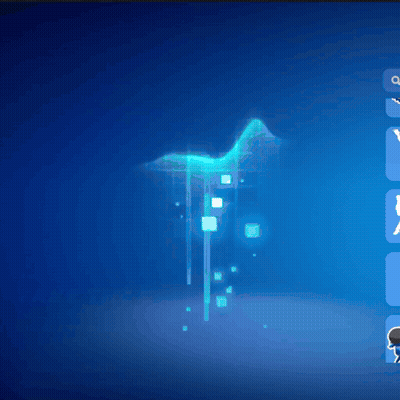 Man In Blue Suit With Skull On Head GIF