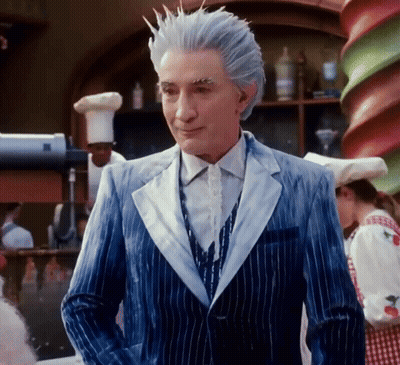 Man In Blue Suit With White Hair And Chef Hat GIF