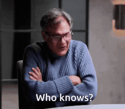 Man In Blue Sweater Asking Who Knows GIF