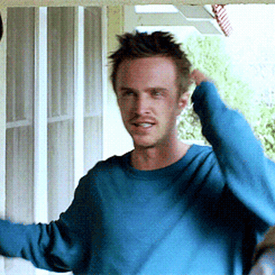 Man In Blue Sweater On Porch GIF