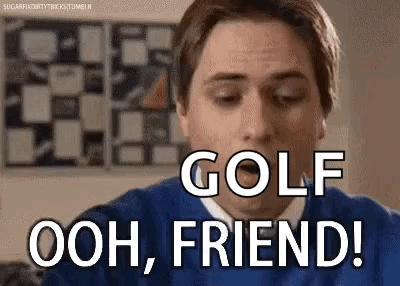 Man In Blue Sweater Saying Golf Ooh Friend GIF