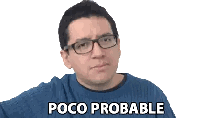 Man In Blue Sweater Saying Poco Probable Sticker