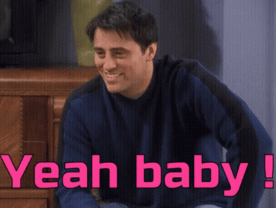Man In Blue Sweater Saying Yeah Baby GIF