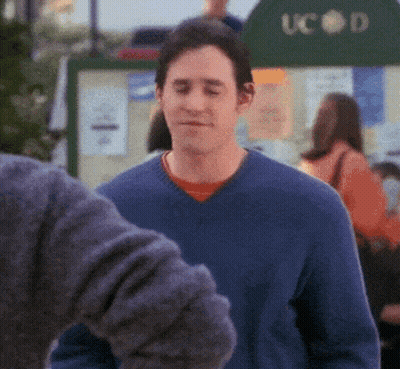 Man In Blue Sweater Says It's Right In Front Of Us GIF