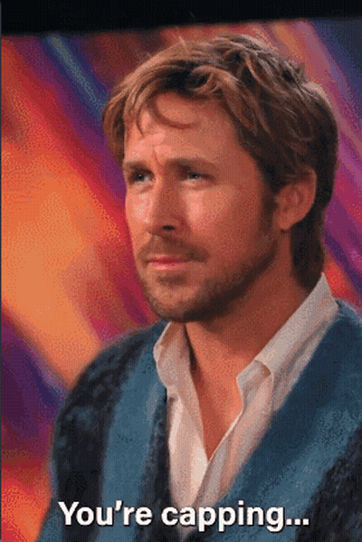 Man In Blue Sweater Says You're Capping GIF