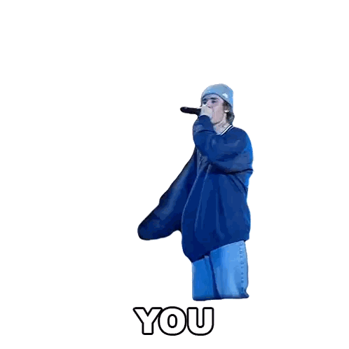 Man In Blue Sweater Singing With You Sticker