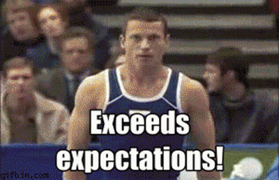 Man In Blue Tank Top Exceeds Expectations GIF